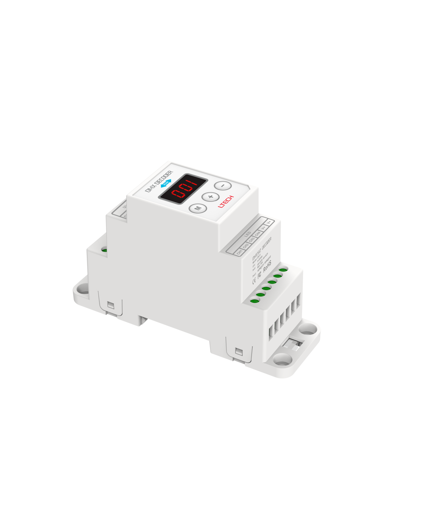DIN rail LED Decoder DMX/RDM DIN 3x5A/4x4A