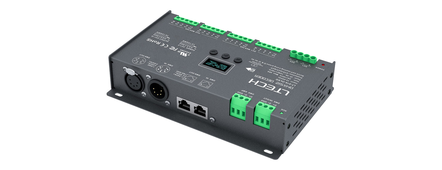 LED Decoder DMX OLED 16x3A
