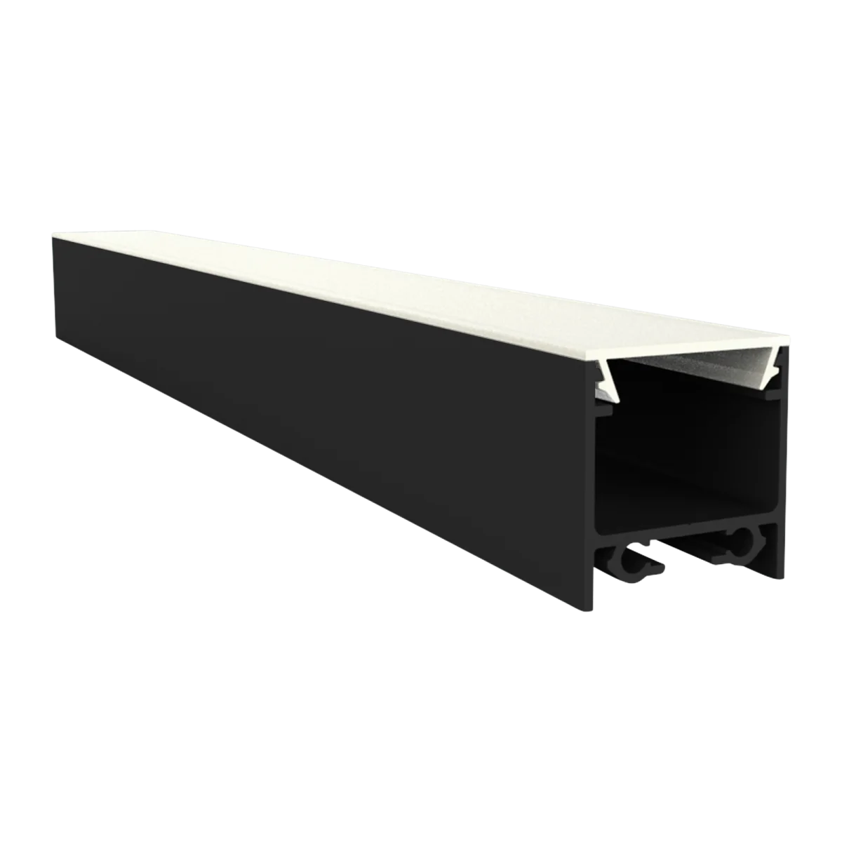 LED strip RGBW met draadloze bediening gemonteerd in LED strip profiel