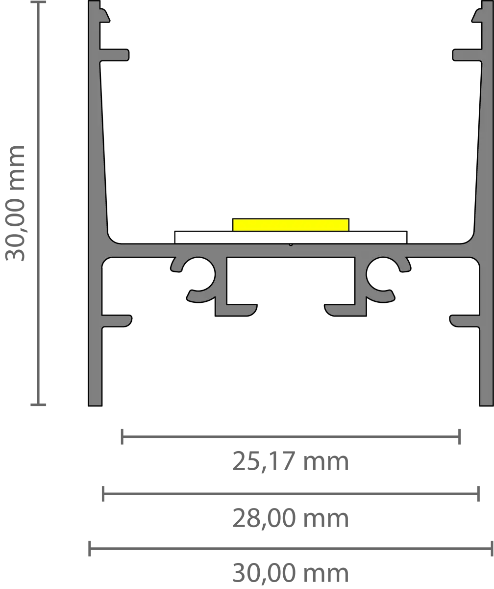 XL Opbouw profiel 30x30mm