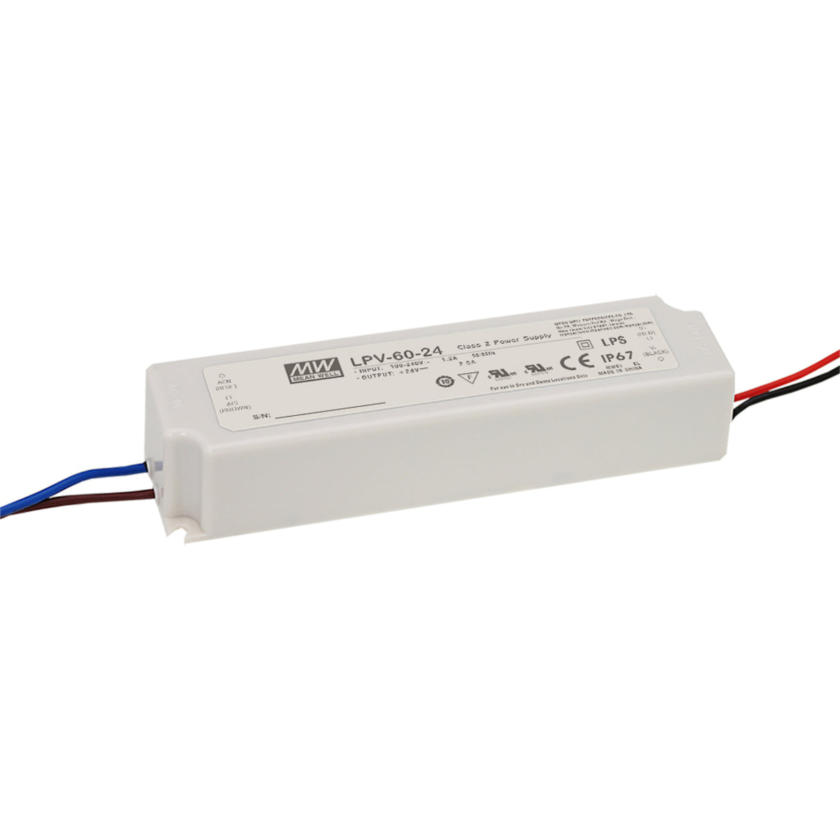 Meanwell LED voeding 60 watt 24V