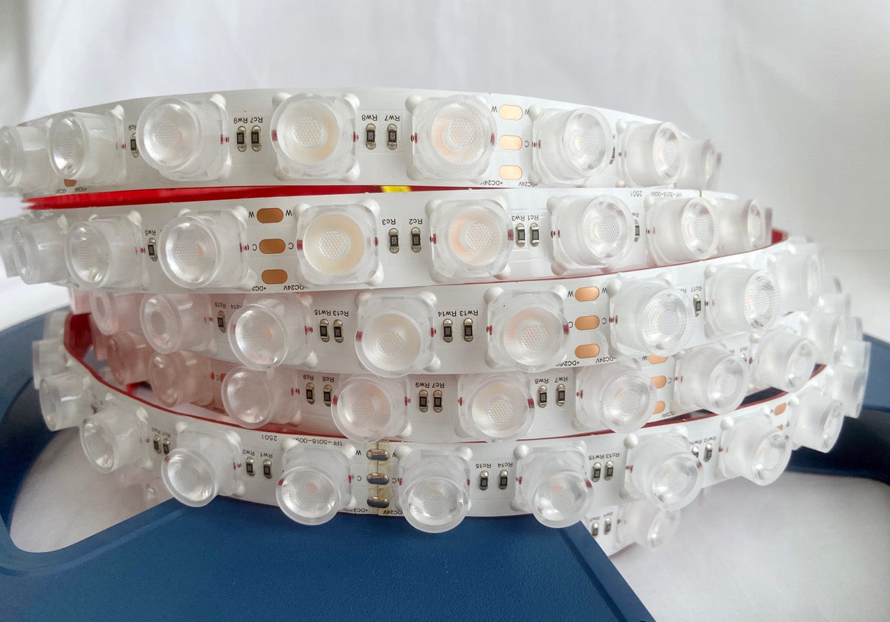 Led strip lens 15x45° pixel RGBW 3000K