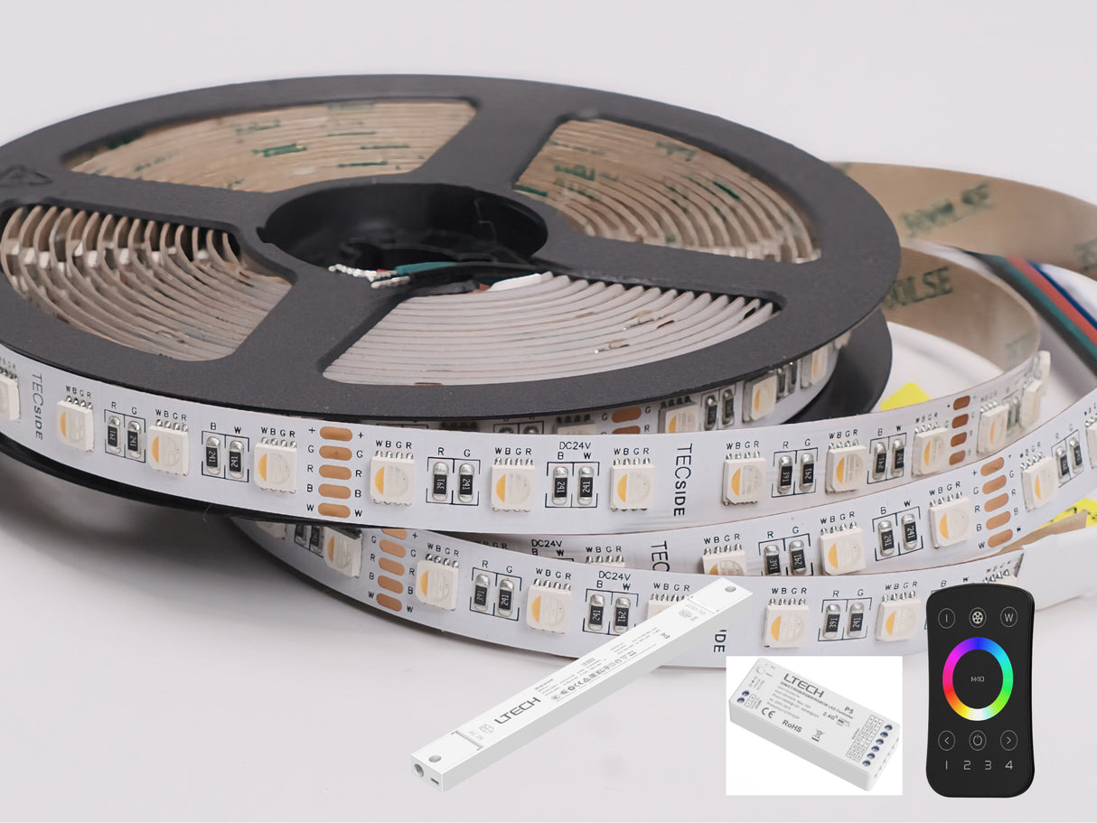 RGBW Led met bediening set (3000K / 17W/m)