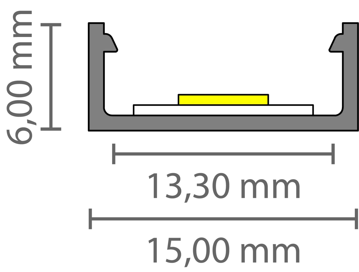 Ultraflat led profiel 15x6,69