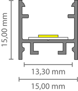 Opbouw profiel 15x15mm